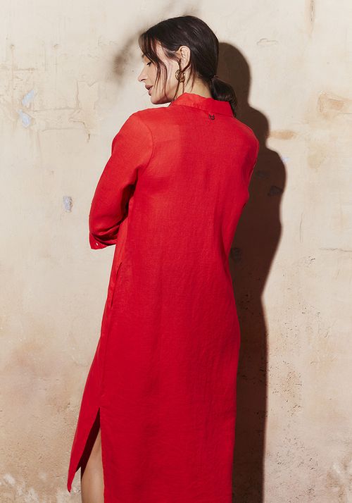 Vestido tipo camisero 100% lino